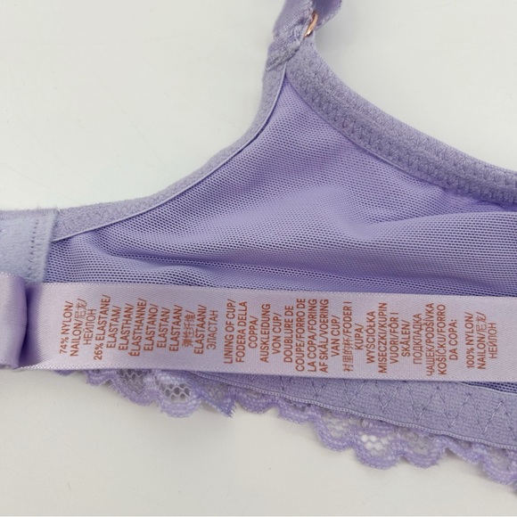 NWT Savage x Fenty Lavender Purple Lace Overlay Underwire Unlined Bra Size 38C - Picture 14 of 14